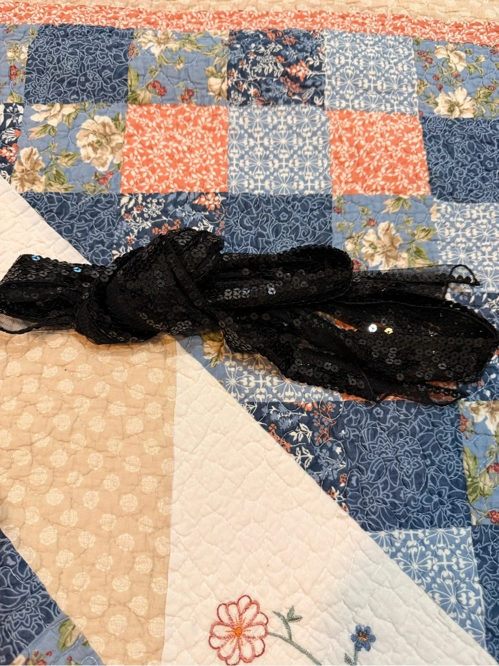 Black Sequin Scarf - Women's Accessory